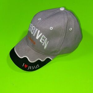 Forgiven John‎ 1:9 I Love Jesus Christian Baseball Cap Grey Black Hat Adjustable